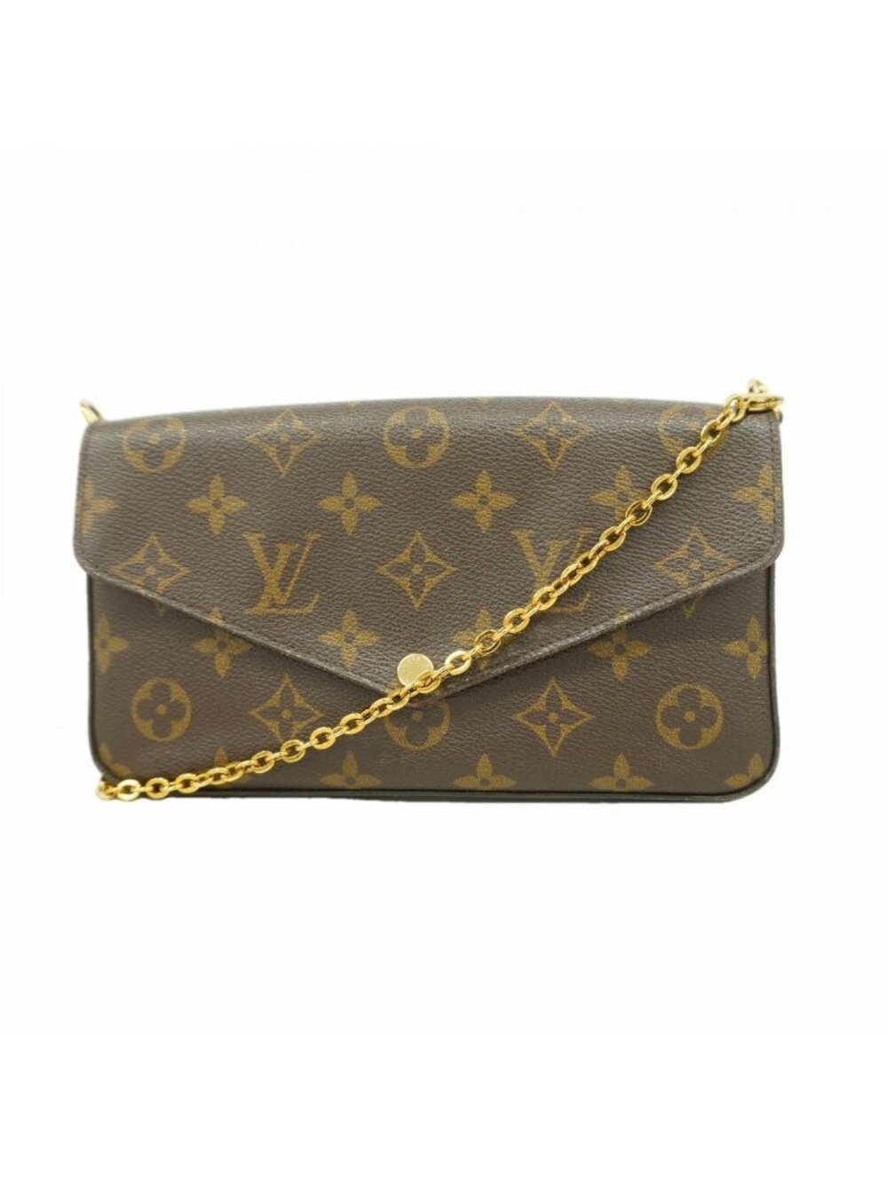 Louis Vuitton Shoulder Wallet Monogram Pochette Felicity Brown Fuchsia - Picture 1 of 10